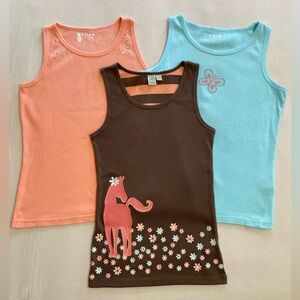 Vintage Y2K Baby Tank Top Bundle 3 Pack Pastel Rhinestone Coquette Kids Tee